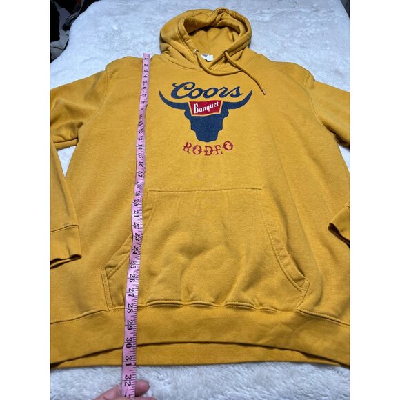 Coors Banquet Rodeo Hoodie 2XL Yellow Bull Logo - Picture 5 of 5
